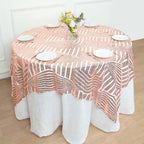 Sequin 72" Table Overlay Square Tablecloth Blush - Diamond Glitz Table Cover - Bell Racket Store