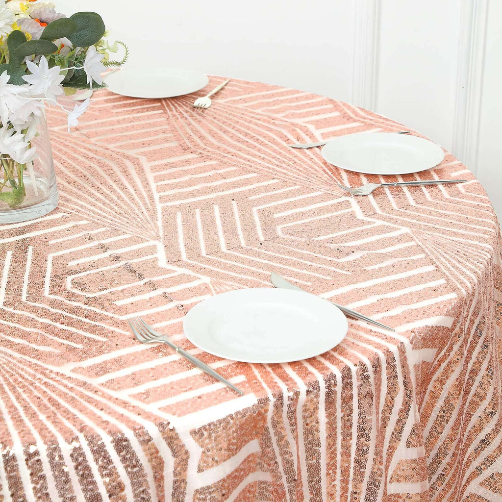 Sequin 72" Table Overlay Square Tablecloth Blush - Diamond Glitz Table Cover - Bell Racket Store