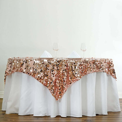 Sequin 72"x72" Table Overlay Square Tablecloth Blush - Big Payette Table Cover - NestOCart