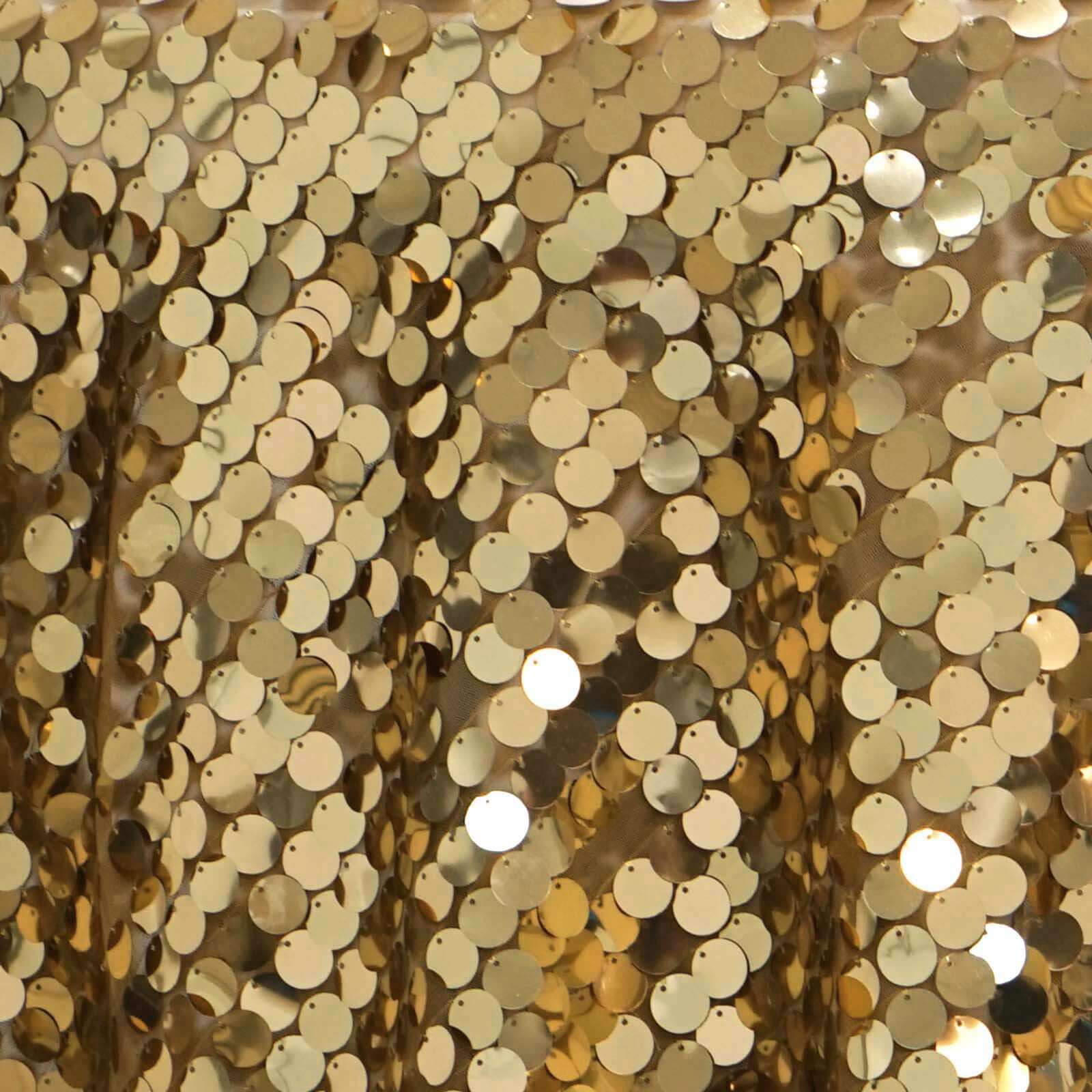 Sequin 72"x72" Table Overlay Square Tablecloth Gold - Big Payette Table Cover - NestOCart