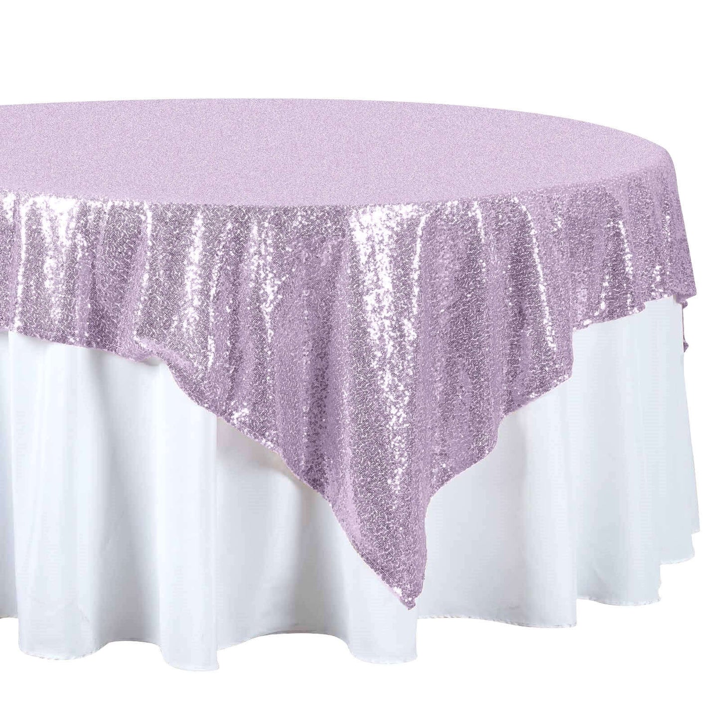 Sequin 72"x72" Table Overlay Square Tablecloth Lavender Lilac - Sparkly Table Cover - NestOCart