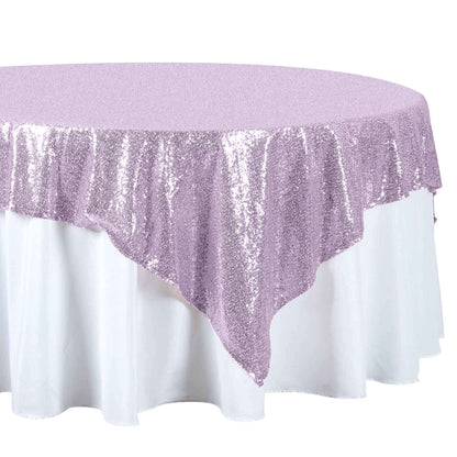 Sequin 72"x72" Table Overlay Square Tablecloth Lavender Lilac - Sparkly Table Cover - NestOCart