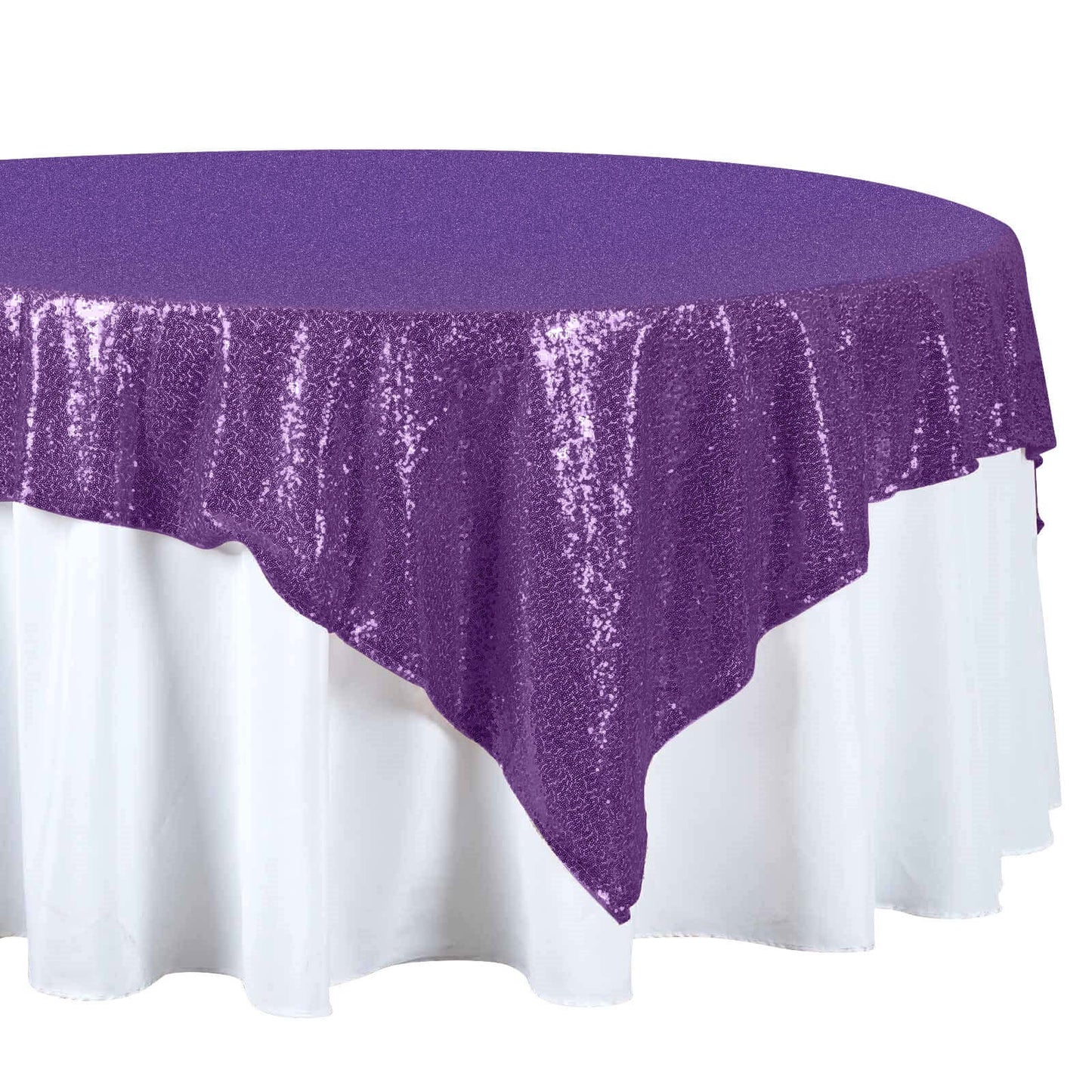 Sequin 72"x72" Table Overlay Square Tablecloth Purple - Sparkly Table Cover - NestOCart