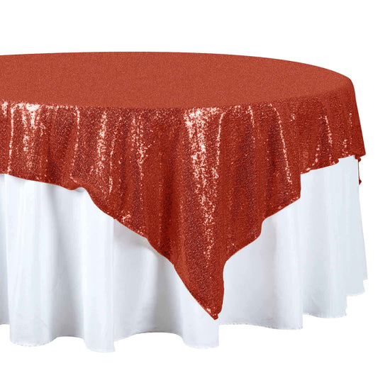 Sequin 72"x72" Table Overlay Square Tablecloth Red - Sparkly Table Cover - NestOCart