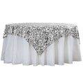 Sequin 72"x72" Table Overlay Square Tablecloth Silver - Big Payette Table Cover