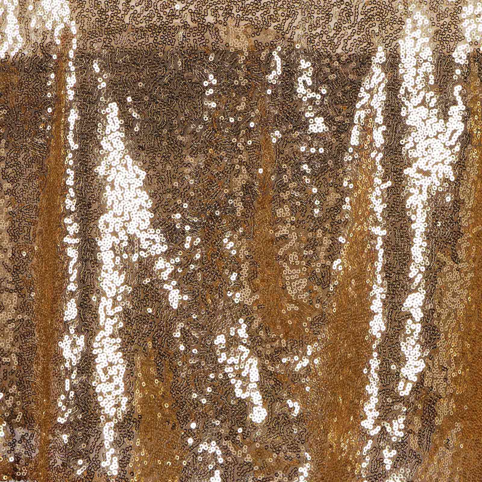 Sequin 90" Round Tablecloth Gold - Glittering Decor for Special Events - NestOCart