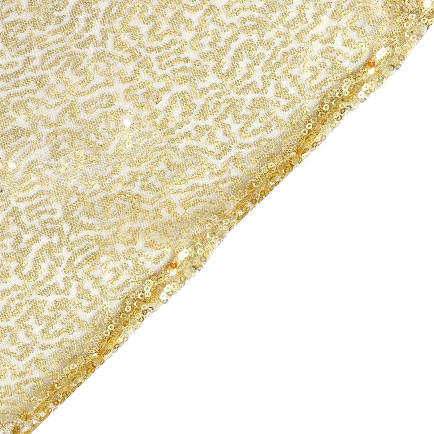 Sequin 90"x132" Rectangle Tablecloth Champagne - Seamless Sparkly Table Cover - NestOCart