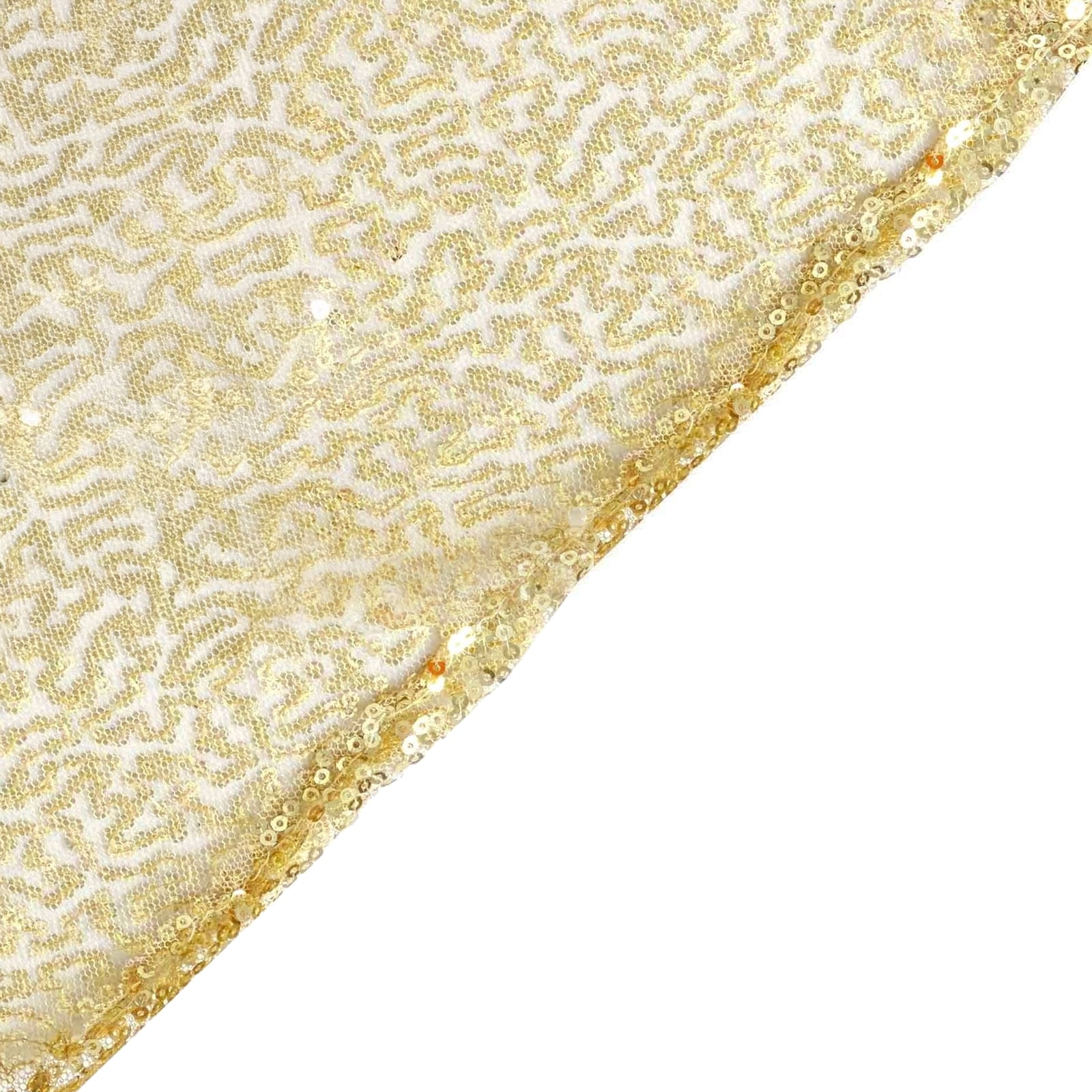 Sequin 90"x132" Rectangle Tablecloth Champagne - Seamless Sparkly Table Cover - NestOCart
