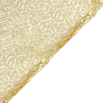 Sequin 90"x132" Rectangle Tablecloth Champagne - Seamless Sparkly Table Cover - NestOCart