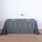 Sequin 90"x132" Rectangle Tablecloth Hunter Emerald Green - Seamless Diamond Table Cover - Bell Racket Store