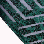 Sequin 90"x132" Rectangle Tablecloth Hunter Emerald Green - Seamless Diamond Table Cover - Bell Racket Store