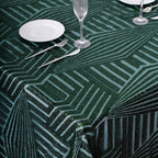Sequin 90"x132" Rectangle Tablecloth Hunter Emerald Green - Seamless Diamond Table Cover - Bell Racket Store