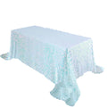 Sequin 90"x132" Rectangle Tablecloth Iridescent Blue - Seamless Big Payette Table Cover
