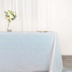 Sequin 90"x132" Rectangle Tablecloth Iridescent Blue - Seamless Sparkly Table Cover - Bell Racket Store