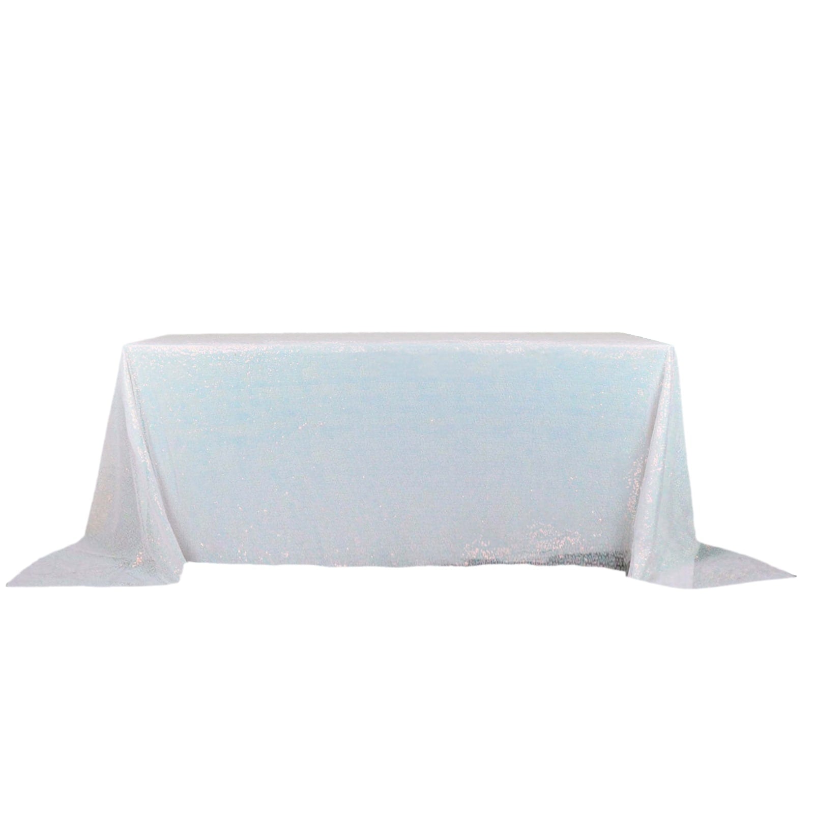 Sequin 90"x132" Rectangle Tablecloth Iridescent Blue - Seamless Sparkly Table Cover - Bell Racket Store