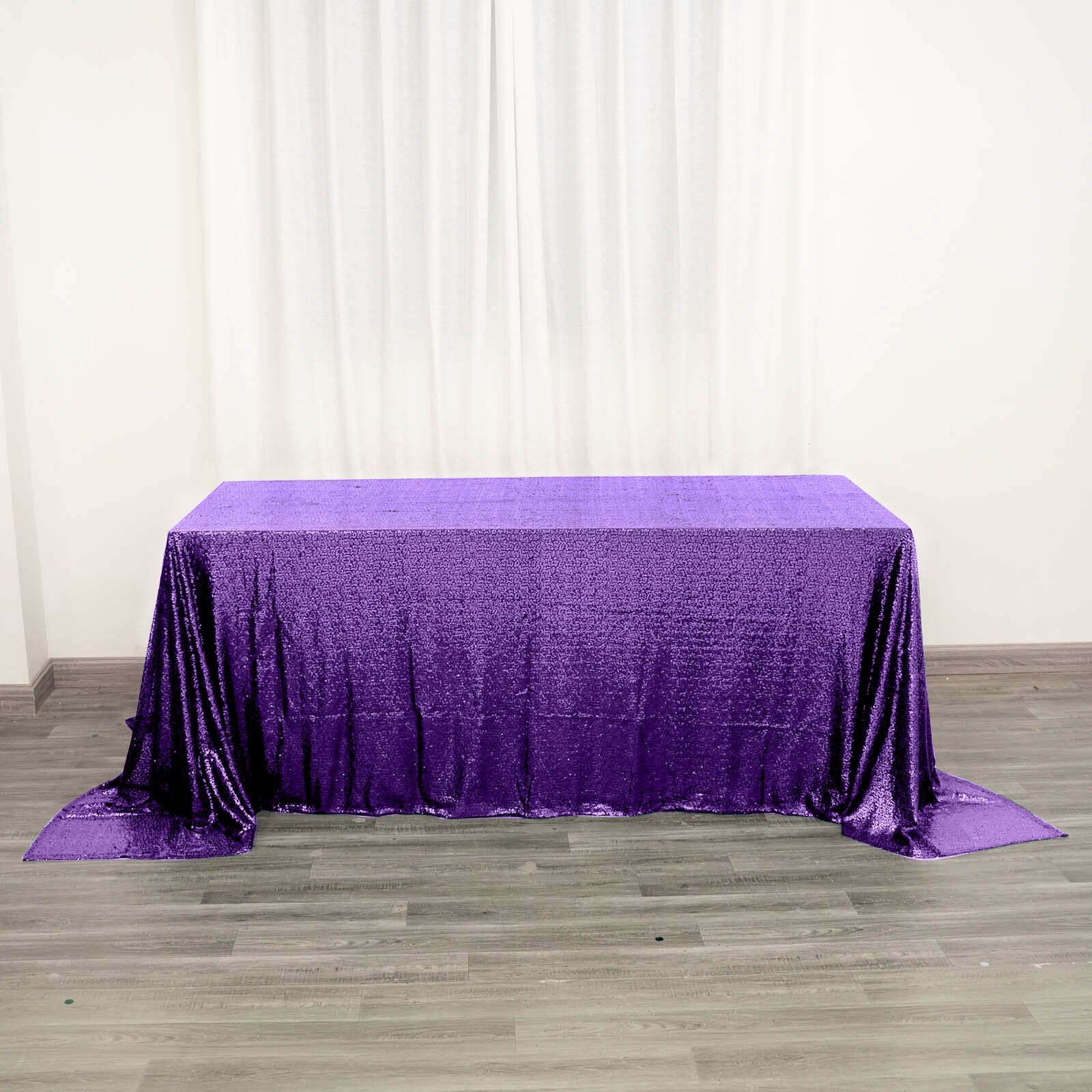 Sequin 90"x132" Rectangle Tablecloth Purple - Seamless Sparkly Table Cover - NestOCart