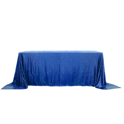 Sequin 90"x132" Rectangle Tablecloth Royal Blue - Seamless Sparkly Table Cover - NestOCart