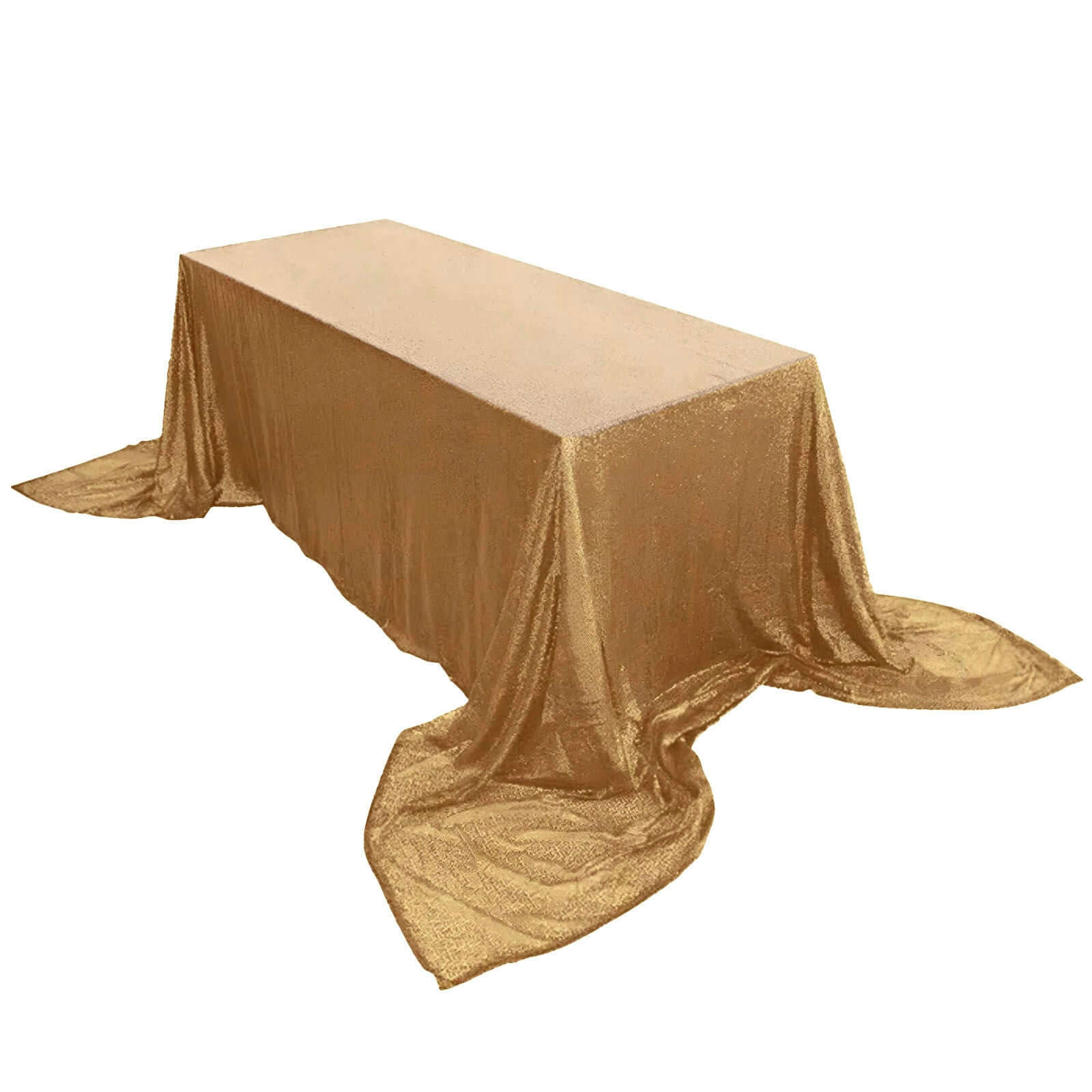 Sequin 90"x156" Rectangle Tablecloth Gold - Seamless Twinkling Design for Chic Celebrations - NestOCart
