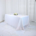 Sequin 90"x156" Rectangle Tablecloth Iridescent Blue - Seamless Twinkling Table Cover - Bell Racket Store