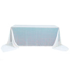 Sequin 90"x156" Rectangle Tablecloth Iridescent Blue - Seamless Twinkling Table Cover - Bell Racket Store