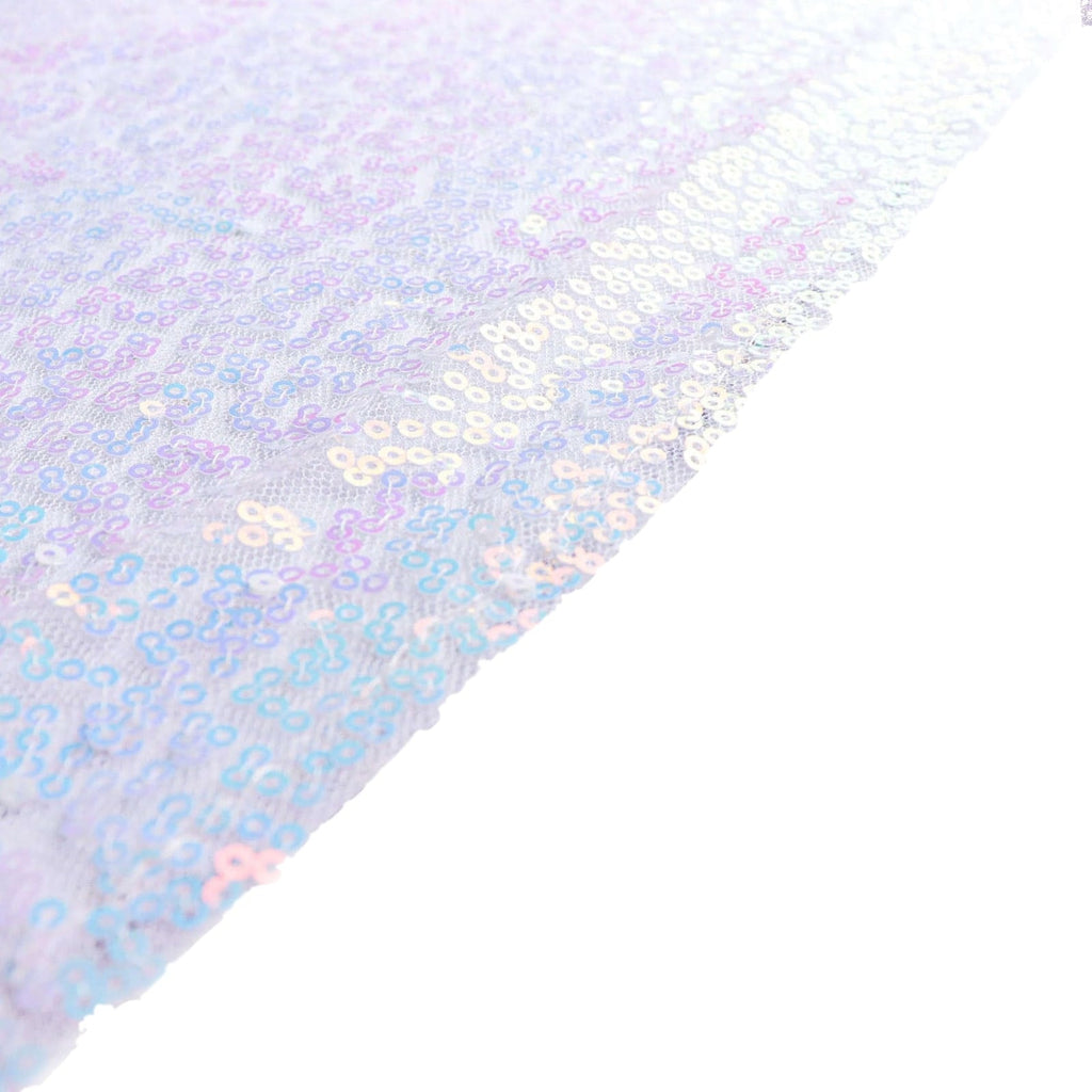 Sequin 90"x156" Rectangle Tablecloth Iridescent Blue - Seamless Twinkling Table Cover - Bell Racket Store