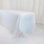 Sequin 90"x156" Rectangle Tablecloth Iridescent Blue - Seamless Twinkling Table Cover - Bell Racket Store