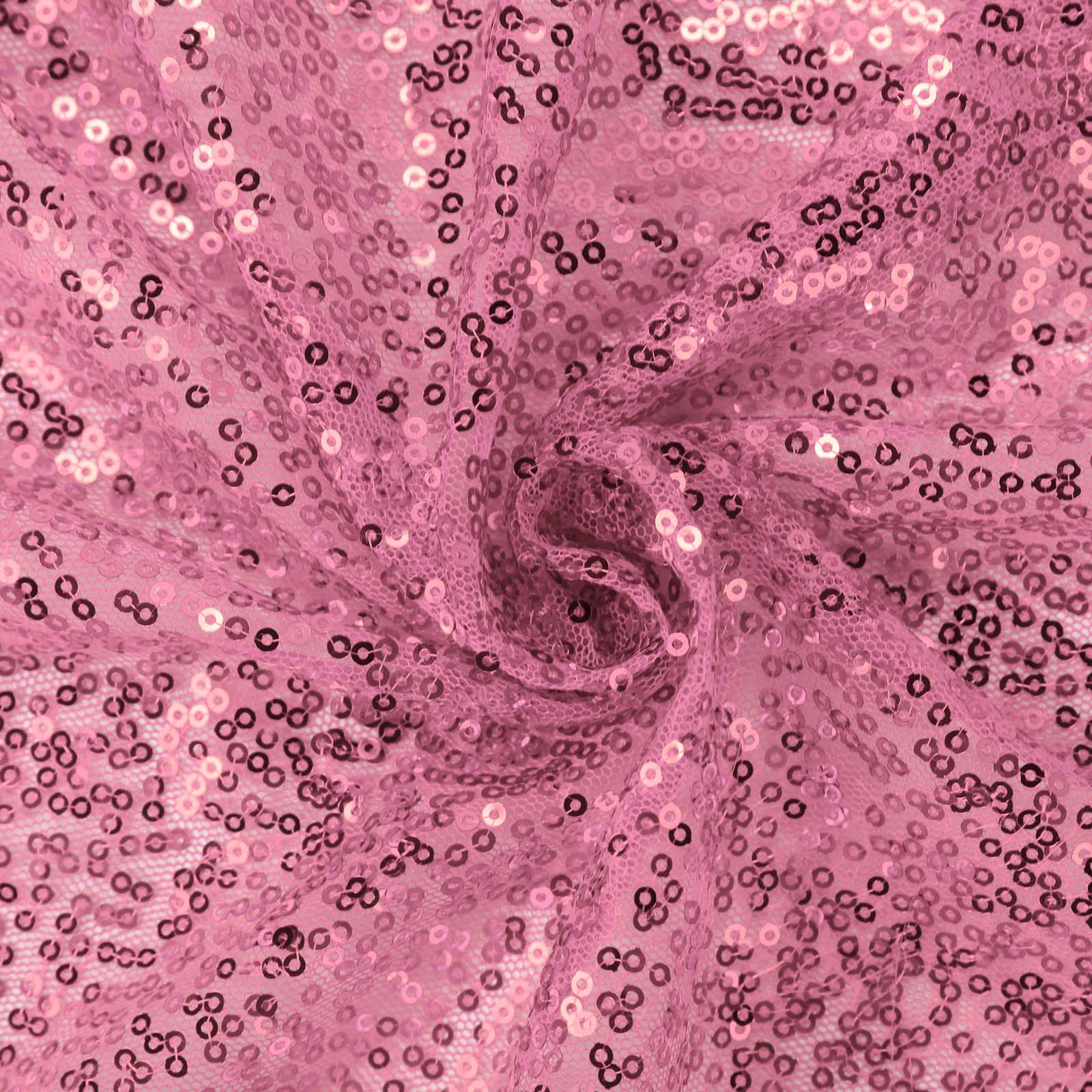 Sequin 90"x156" Rectangle Tablecloth Pink - Seamless Twinkling Table Cover - NestOCart