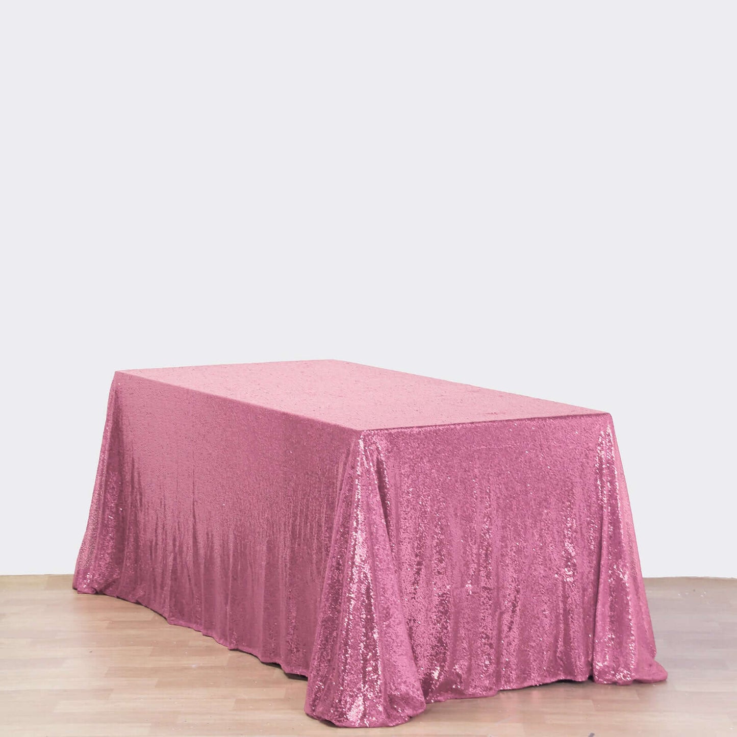 Sequin 90"x156" Rectangle Tablecloth Pink - Seamless Twinkling Table Cover - NestOCart