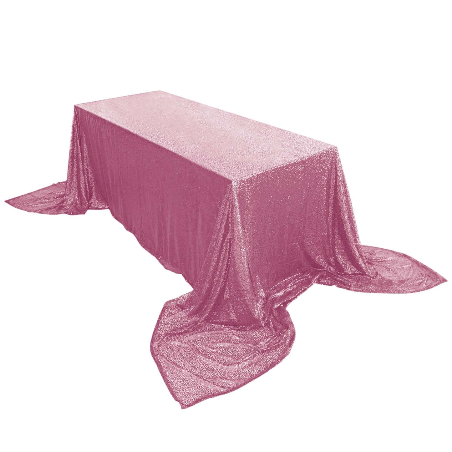Sequin 90"x156" Rectangle Tablecloth Pink - Seamless Twinkling Table Cover - NestOCart