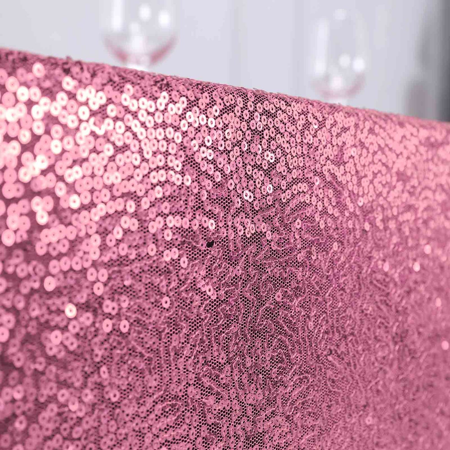 Sequin 90"x156" Rectangle Tablecloth Pink - Seamless Twinkling Table Cover - NestOCart