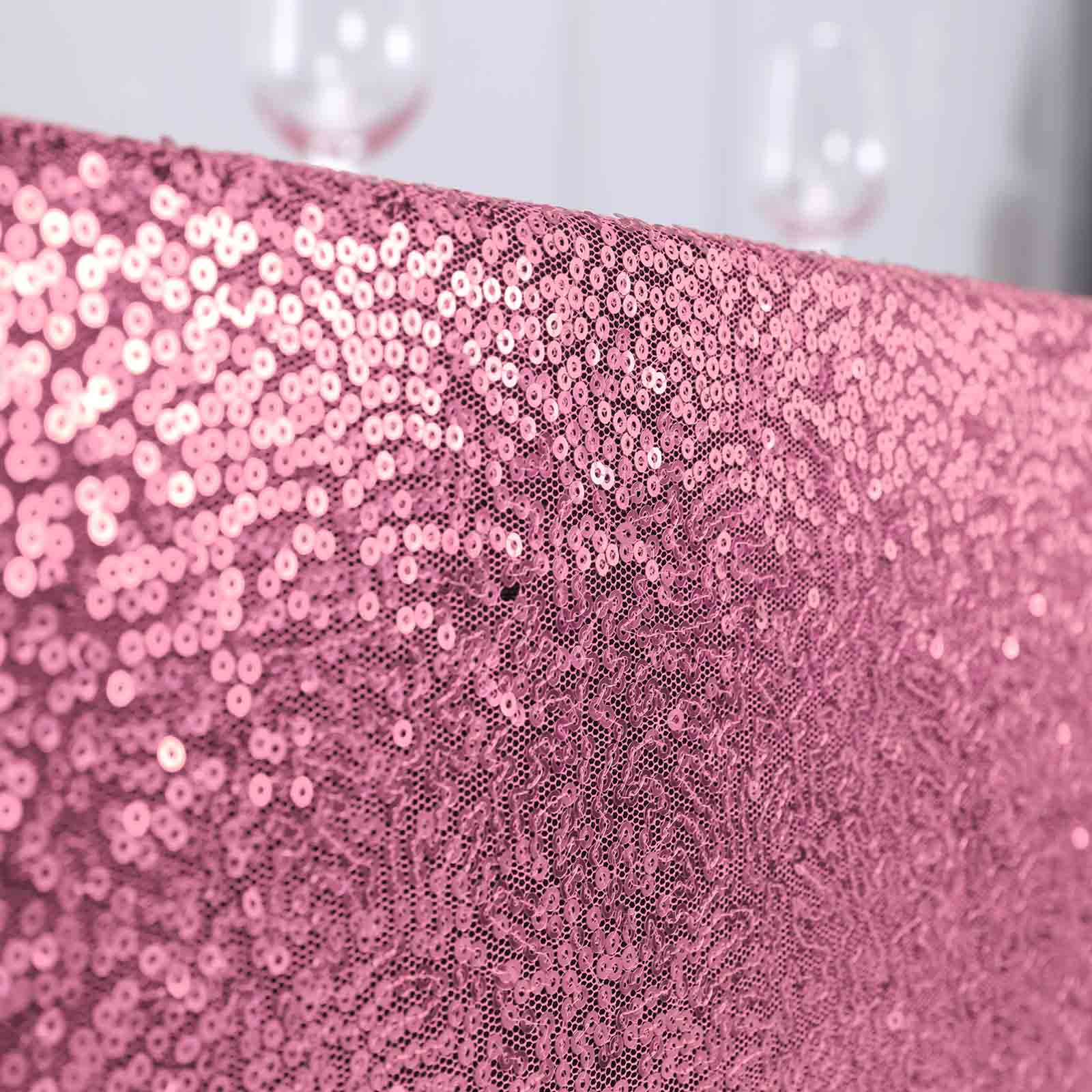 Sequin 90"x156" Rectangle Tablecloth Pink - Seamless Twinkling Table Cover - NestOCart