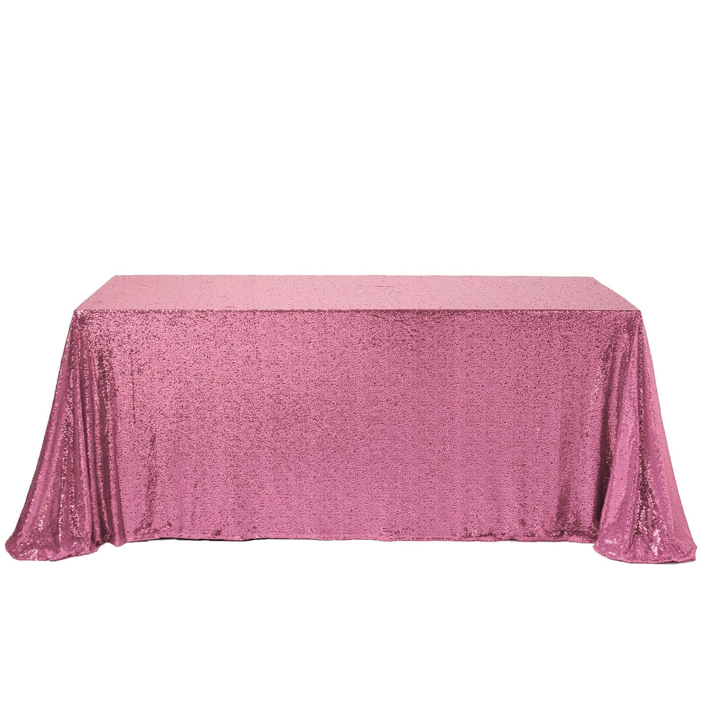 Sequin 90"x156" Rectangle Tablecloth Pink - Seamless Twinkling Table Cover - NestOCart