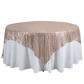 Sequin 90"x90" Table Overlay Square Tablecloth Blush - Sparkly Table Cover