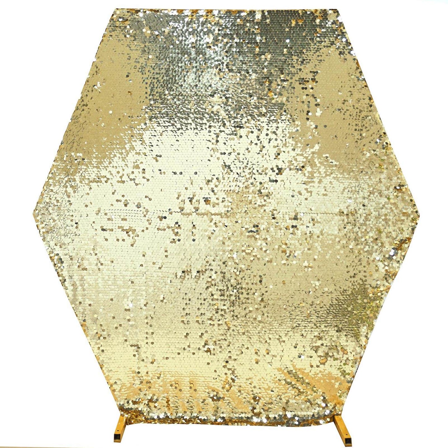 8ftx7ft Champagne Big Payette Sequin Sparkly Hexagon Backdrop Stand Cover