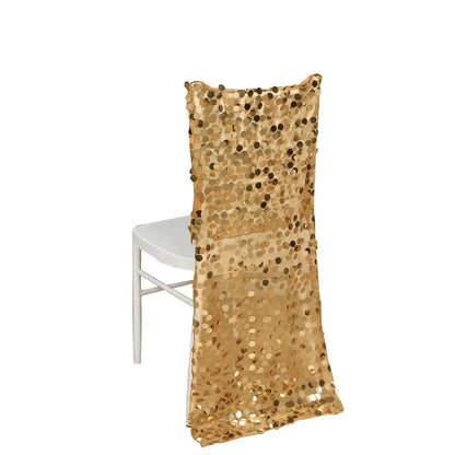 Sequin Chair Slipcover Big Payette Design for Chiavari Chairs Gold - Glittering Event Chair Back Cover - Bell Racket Store