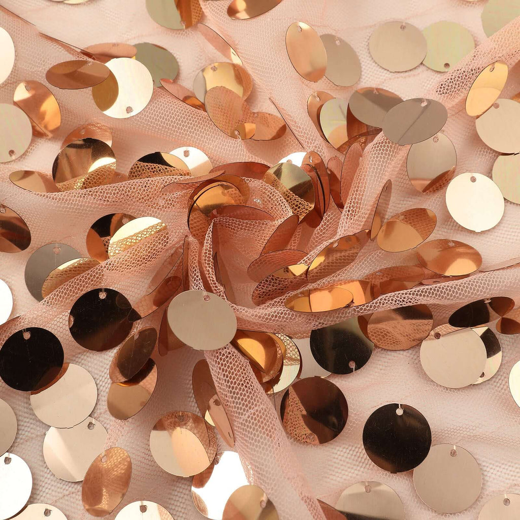 Sequin Chair Slipcover Big Payette Design for Chiavari Chairs Rose Gold - Glittering Chair Back Cover - Bell Racket Store