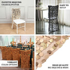 Sequin Chair Slipcover Big Payette Design for Chiavari Chairs Rose Gold - Glittering Chair Back Cover - Bell Racket Store