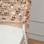 Sequin Chair Slipcover Big Payette Design for Chiavari Chairs Rose Gold - Glittering Chair Back Cover - Bell Racket Store