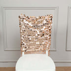 Sequin Chair Slipcover Big Payette Design for Chiavari Chairs Rose Gold - Glittering Chair Back Cover - Bell Racket Store