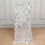 Sequin Chair Slipcover Big Payette Design for Chiavari Chairs Silver - Glittering Chair Back Cover - Bell Racket Store