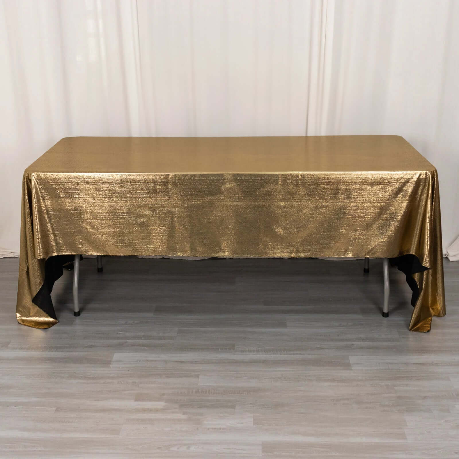 Sequin Dots Polyester 60"x126" Rectangle Tablecloth Shimmering Antique Gold - Wrinkle Free & Sparkling Table Cover - Bell Racket Store