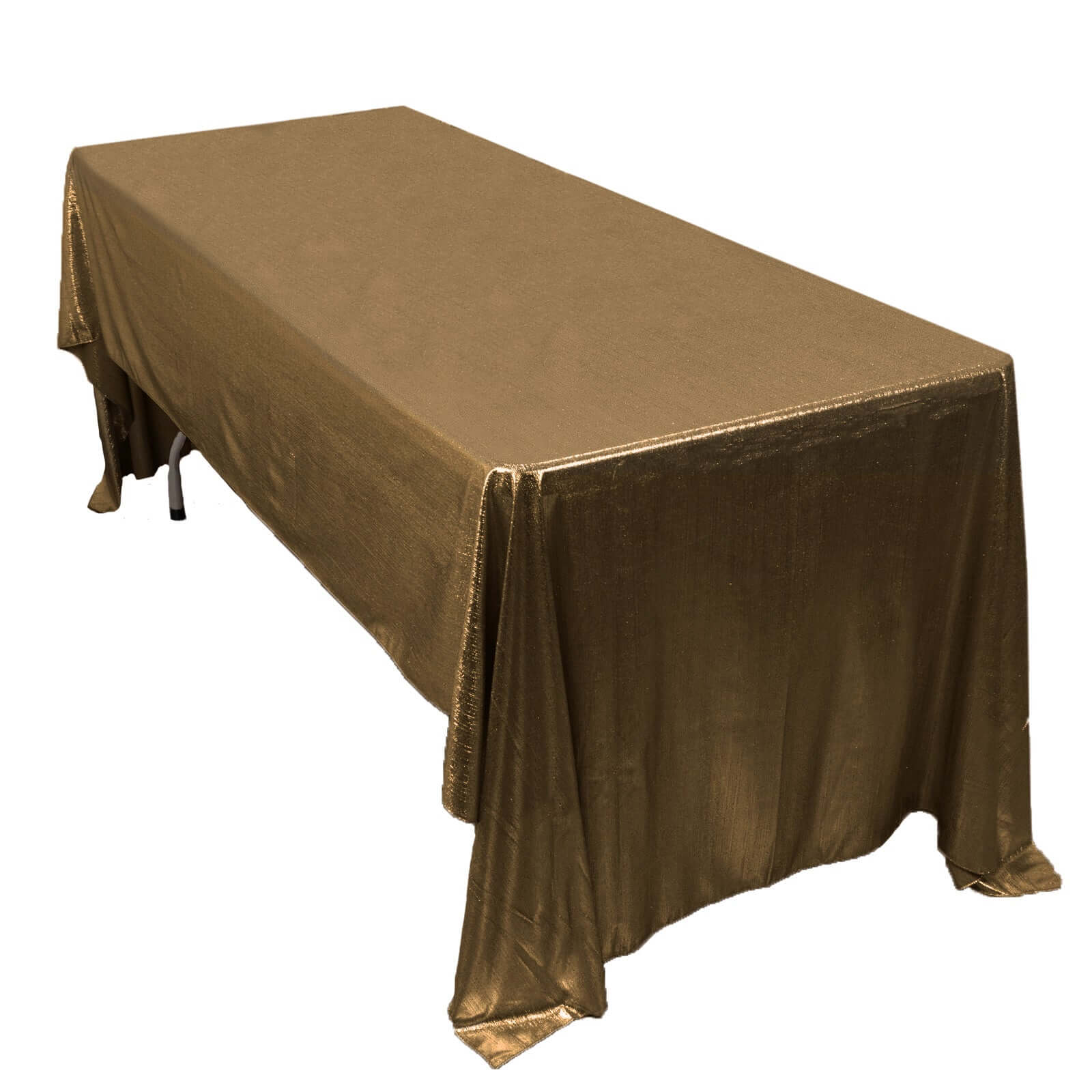 Sequin Dots Polyester 60"x126" Rectangle Tablecloth Shimmering Antique Gold - Wrinkle Free & Sparkling Table Cover - Bell Racket Store