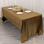 Sequin Dots Polyester 60"x126" Rectangle Tablecloth Shimmering Antique Gold - Wrinkle Free & Sparkling Table Cover - Bell Racket Store