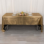 Sequin Dots Polyester 60"x126" Rectangle Tablecloth Shimmering Antique Gold - Wrinkle Free & Sparkling Table Cover - Bell Racket Store