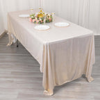 Sequin Dots Polyester 60"x126" Rectangle Tablecloth Shimmering Beige - Wrinkle Free & Sparkling Table Cover - Bell Racket Store