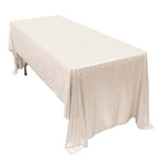 Sequin Dots Polyester 60"x126" Rectangle Tablecloth Shimmering Beige - Wrinkle Free & Sparkling Table Cover - Bell Racket Store
