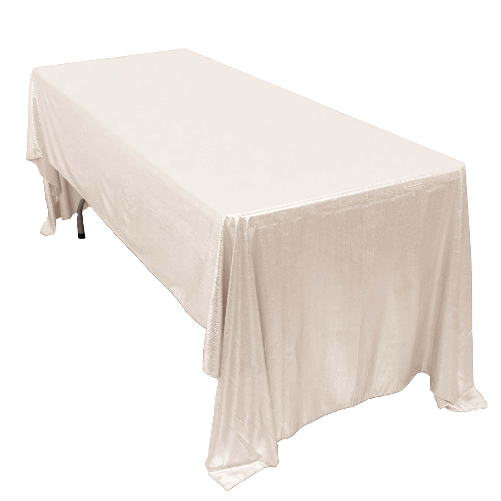 Sequin Dots Polyester 60"x126" Rectangle Tablecloth Shimmering Beige - Wrinkle Free & Sparkling Table Cover - Bell Racket Store