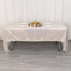 Sequin Dots Polyester 60"x126" Rectangle Tablecloth Shimmering Beige - Wrinkle Free & Sparkling Table Cover - Bell Racket Store