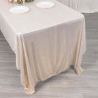 Sequin Dots Polyester 60"x126" Rectangle Tablecloth Shimmering Beige - Wrinkle Free & Sparkling Table Cover - Bell Racket Store