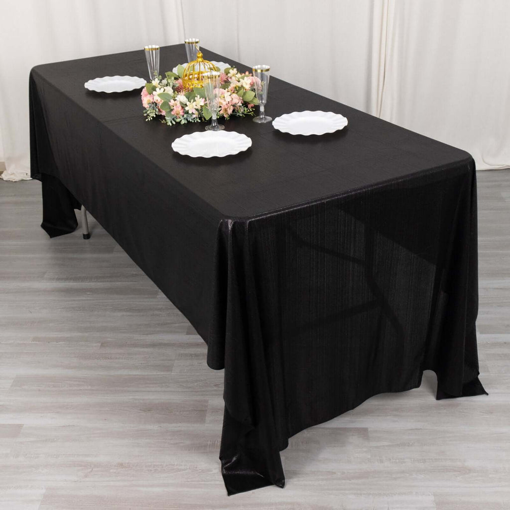 Sequin Dots Polyester 60"x126" Rectangle Tablecloth Shimmering Black - Wrinkle Free & Sparkling Table Cover - Bell Racket Store
